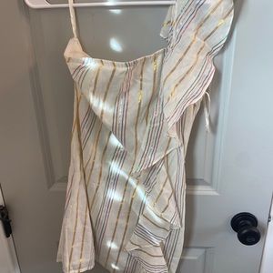 Tularosa metallic striped mini dress